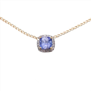 9k YG Diamond Tanzanite Necklace