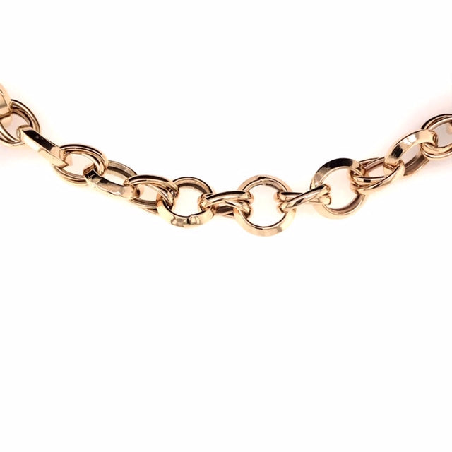 9k YG Hollow Knife Edge Belcher Chain 9.5mm wide 50cm .