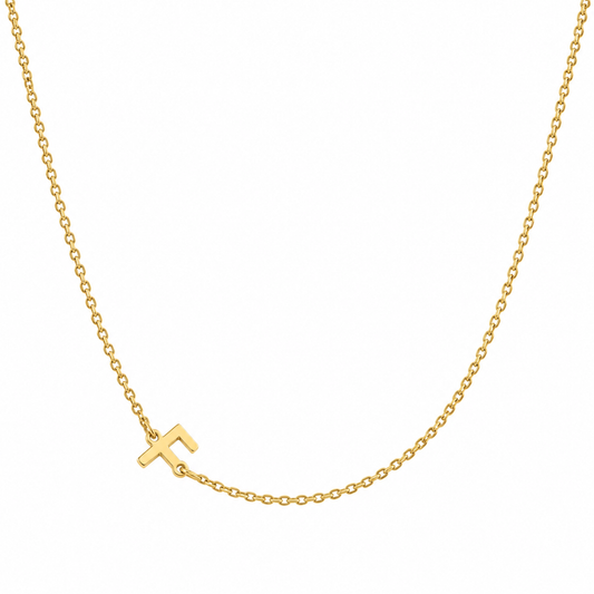 9k YG Letter F Trace Chain (1.1mm)