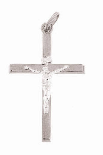 9k WG Squared Edge Crucifixion Pendant 34mm x 22mm