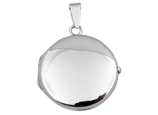 925 Polished Round Locket 36mm