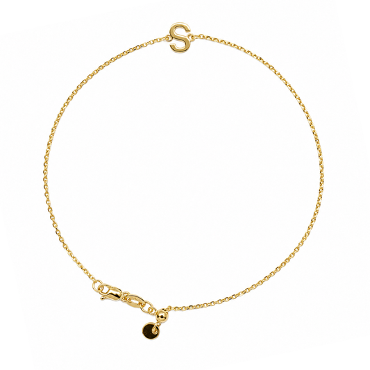 9k YG Letter S Trace Chain (1.1mm)