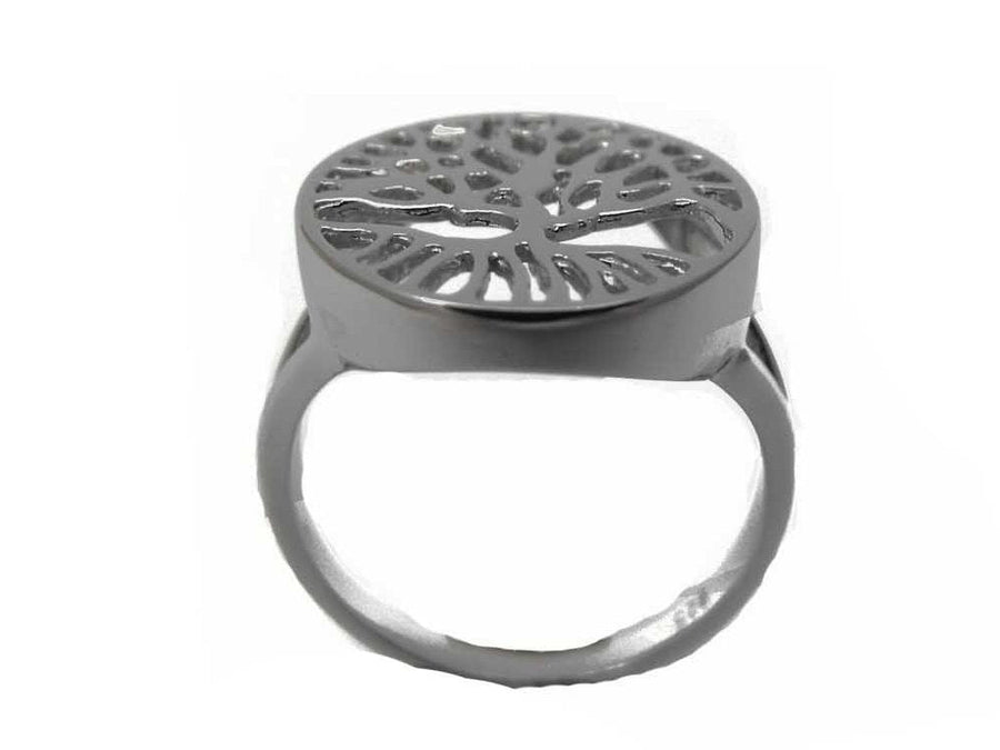 925 Tree of Life Ring. Curved 16mm wide. Size M