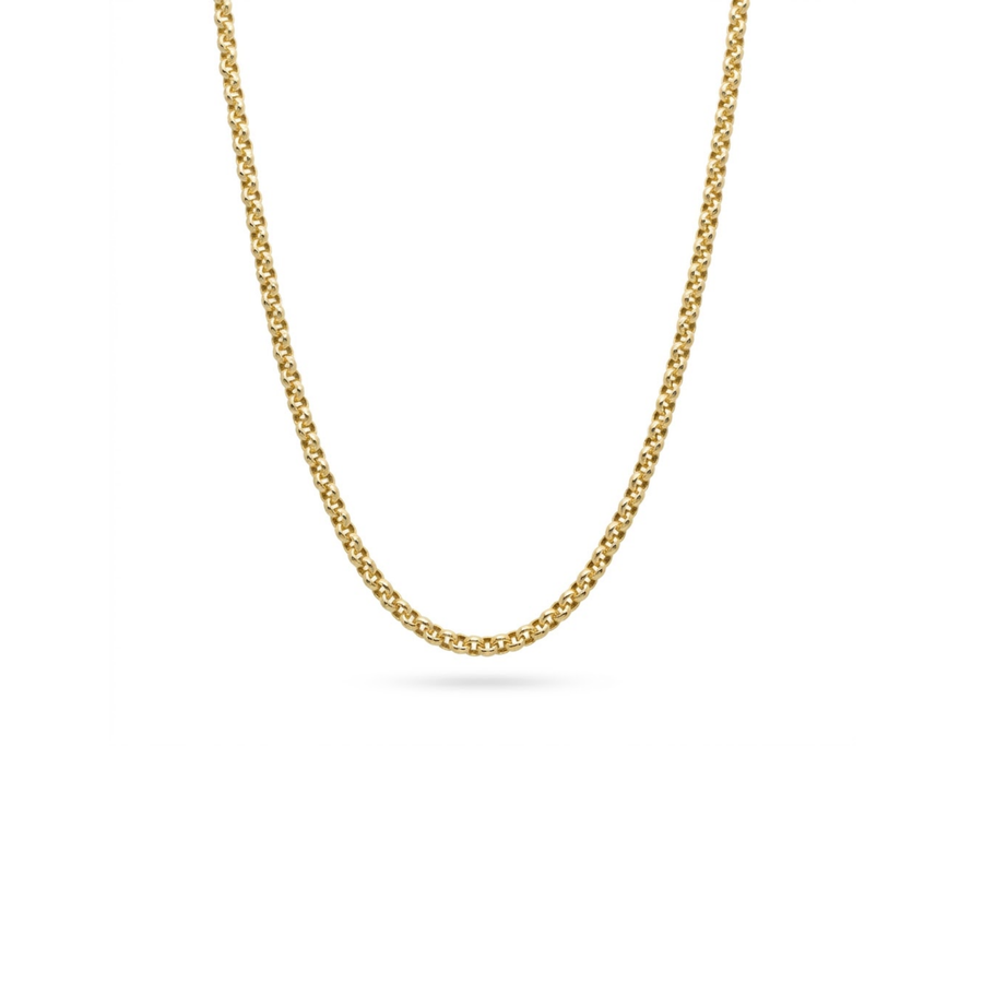 9k YG Hollow Belcher Chain 3.9mm wide 50cm Approx 4.80g