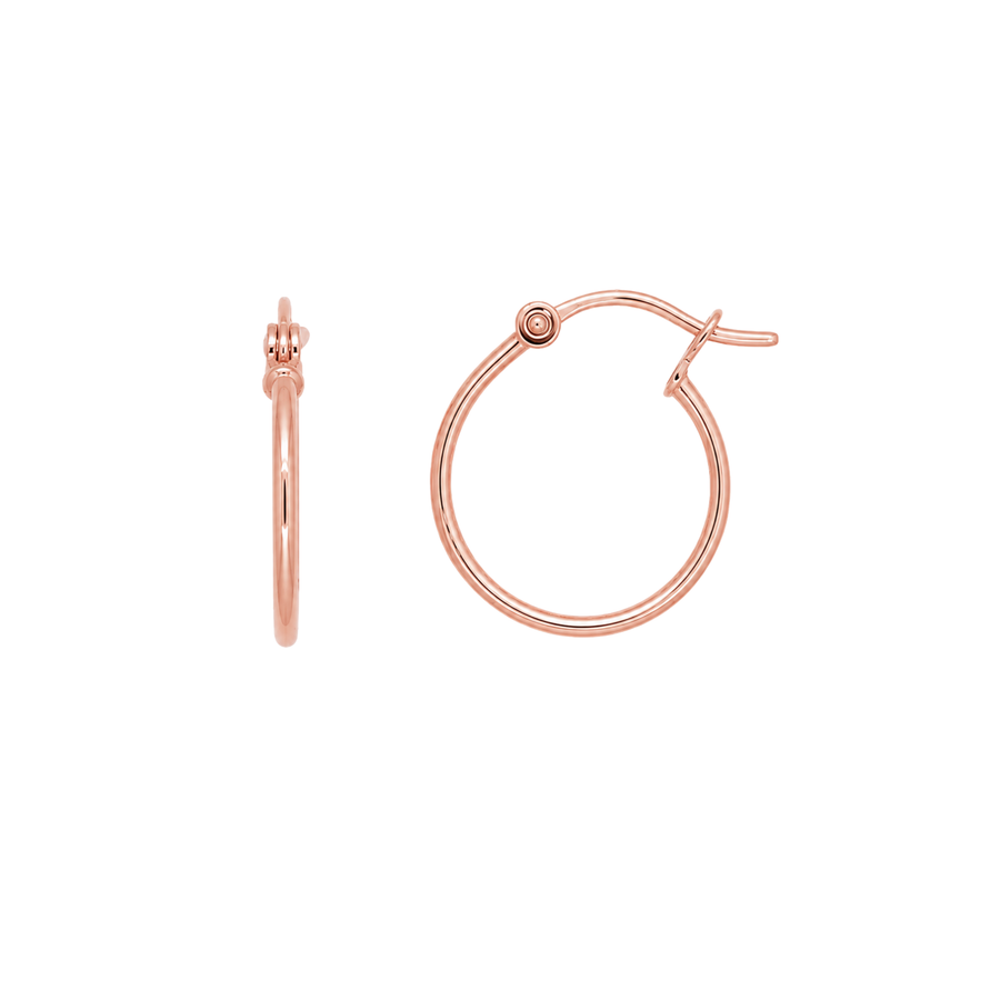 9k RG Round Hoop Earrings 25mm Diameter. Round Tube 1.8mm Wide