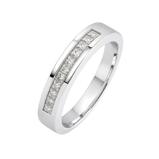 0.25ct Diamond Channel-Set Princess Cut