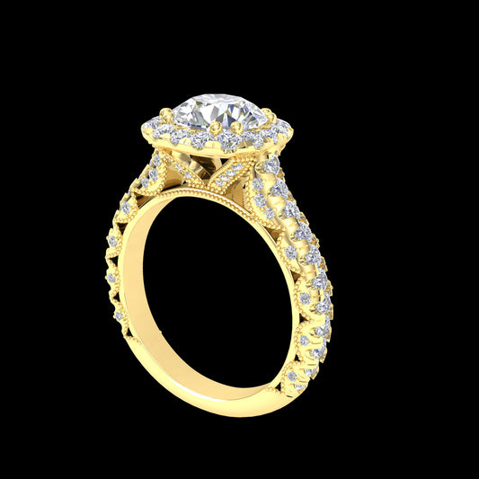1.20ct Asscher Halo Ring