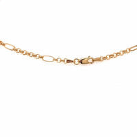 9k YG Italian Solid 1 x 9 Oval & Round Belcher Bracelet 3.8mm wide 18cm . Approx 3.6g