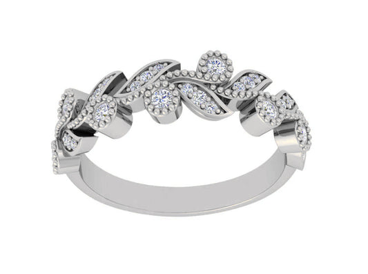 "Lucy" WG Flower Band Ring