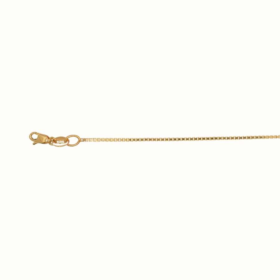 9k YG Box Chain 1mm wide 42cm. Approx 2.59g