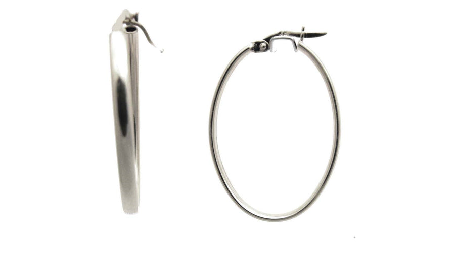 9k WG Oval Hoop Earrings (2.8mm Tube)