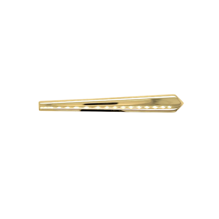 9k YG German Polished Tie Bar 63x8mm with 925 Mechanism gold plated