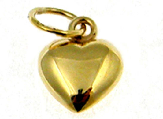 9k YG Hollow Heart Pendant 6mm