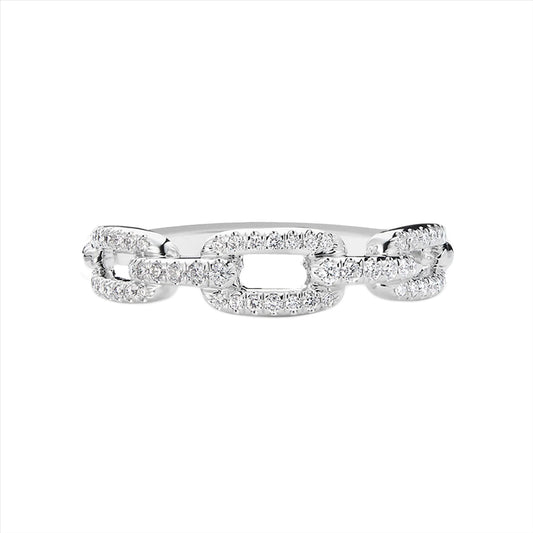 9k WG Chain Ring 52D=0.26ct