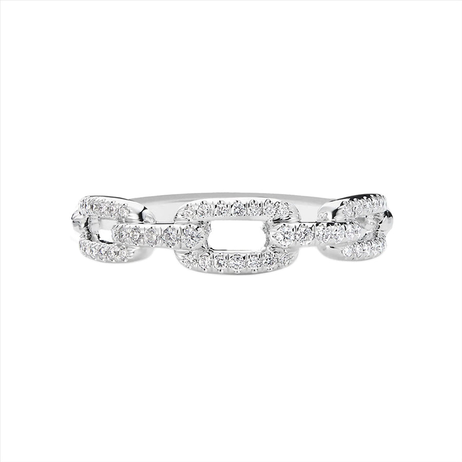 9k WG Diamond Chain Ring set with 52D=0.26ct. Size P