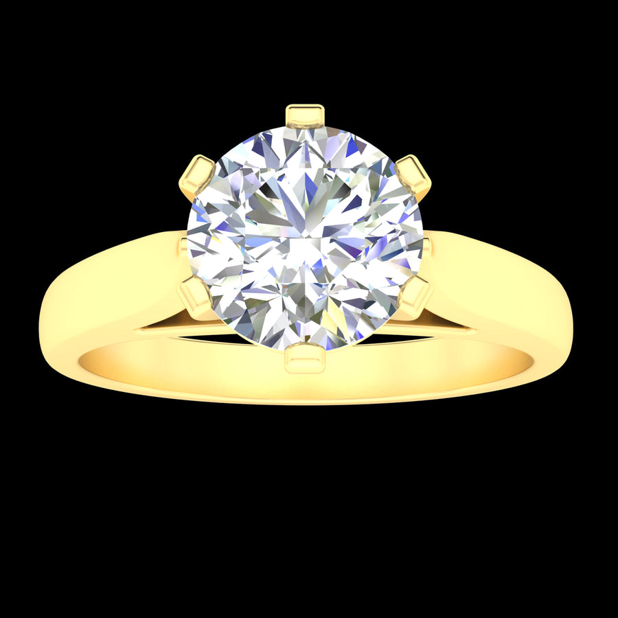 "Stephanie" 9k YG 6.5mm (1ct) CZ Solitare Ring with cathedral setting. Size L