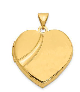 9k YG Polished Heart Locket 20mm