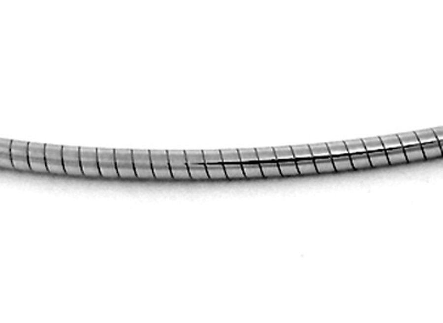 9k WG Italian Round Omega Chain 1.8mm wide with screw end 42cm Approx 9.6g. Please check item carefully before selling, as this item is not under warranty if damage is caused by customer.