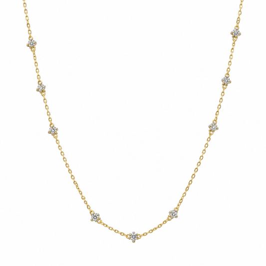 9k YG Pendant Oval Link Chain (45cm)