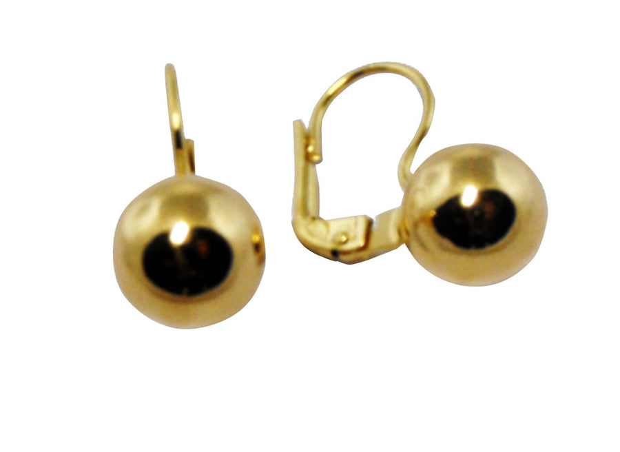 18k YG Italian Ball Euro Clip Earrings 12mm Approx 4.87g