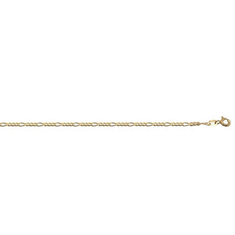 18k YG Italian Solid 1x5 Figaro Chain 1.4mm wide 55cm. Approx 5.18g.