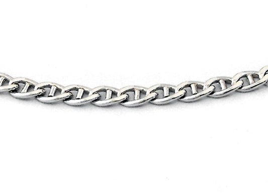 9k WG Italian Solid Anchor Bracelet 2.3mm wide 19cm Approx 1.7g