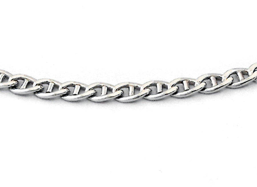 9k WG Italian Solid Anchor Bracelet 2.3mm wide 19cm Approx 1.7g