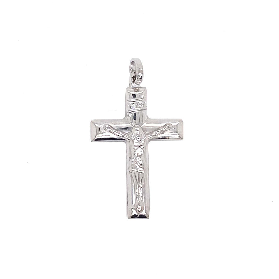 9k WG Italian Hollow Crucifixion Pendant 24mm x 17mm