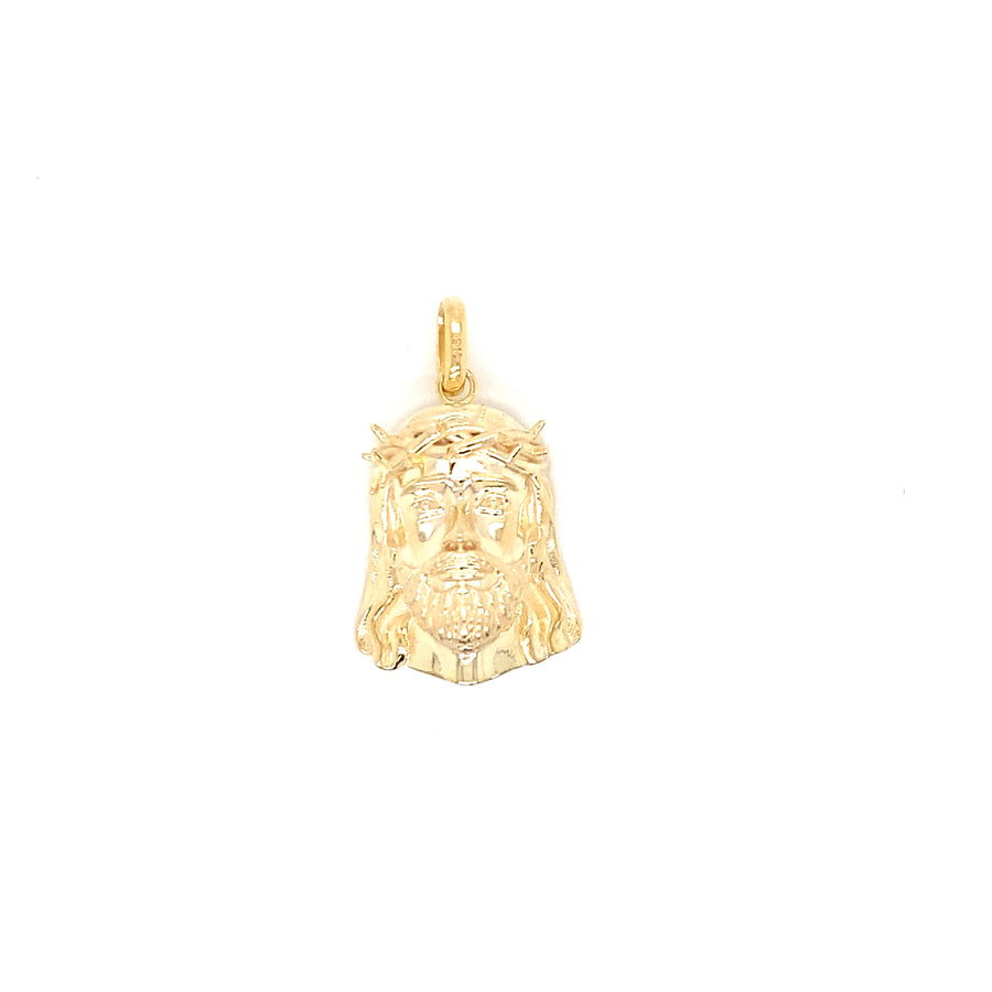 9k YG Large Jesus Pendant 20mm