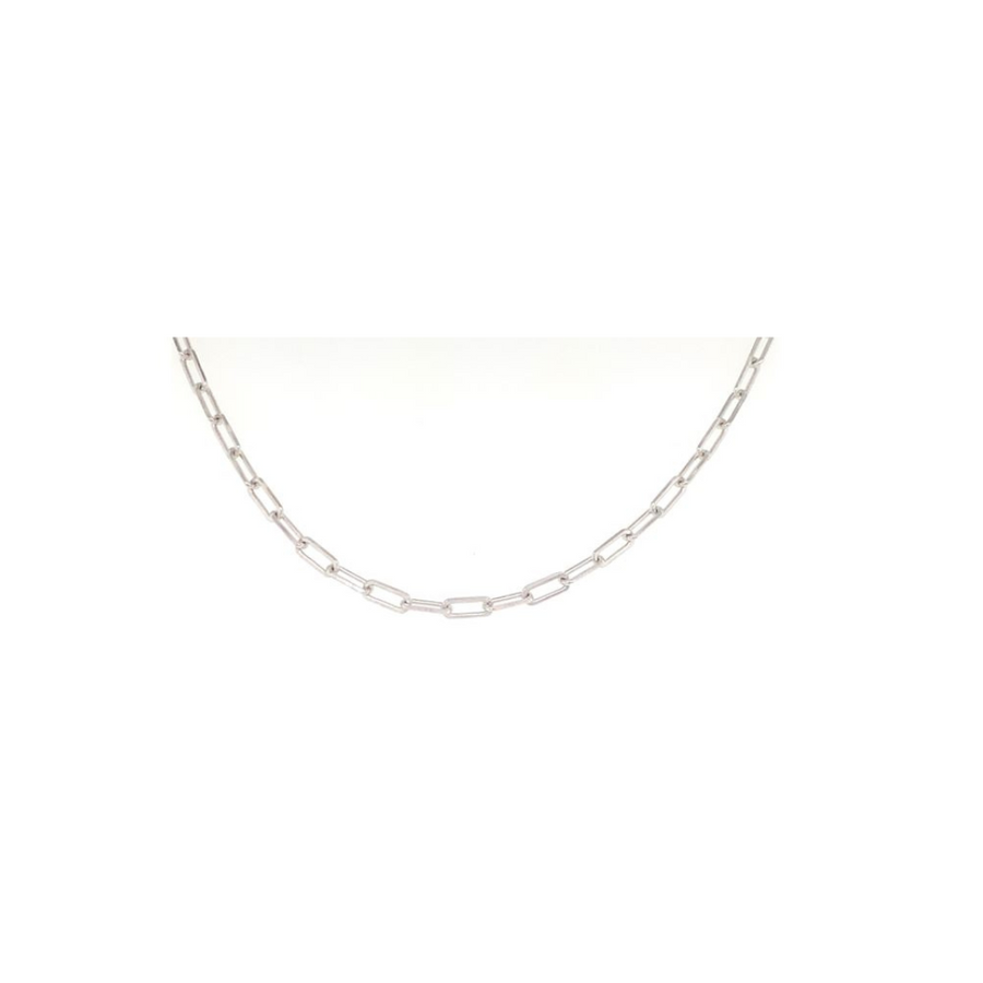 9k WG Solid Paperclip Chain 5.50 x 2.25mm wide, 90cm. Approx. 7.23g