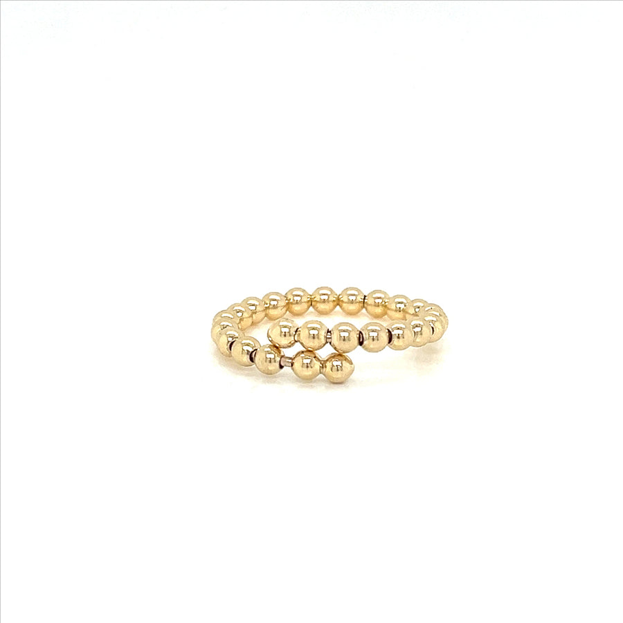 9k YG Adjustable Bead Ring 3mm