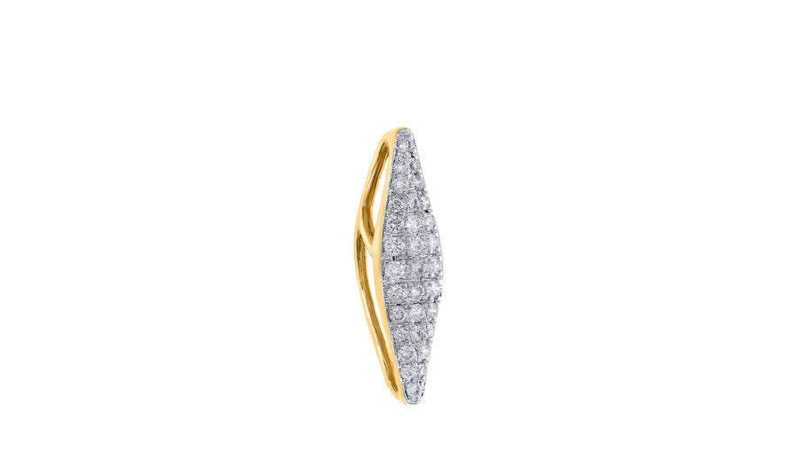 9k YG Diamond Dome Pendant with Hidden Bail 31D = 0.19ct. Meas. 17x4.7mm