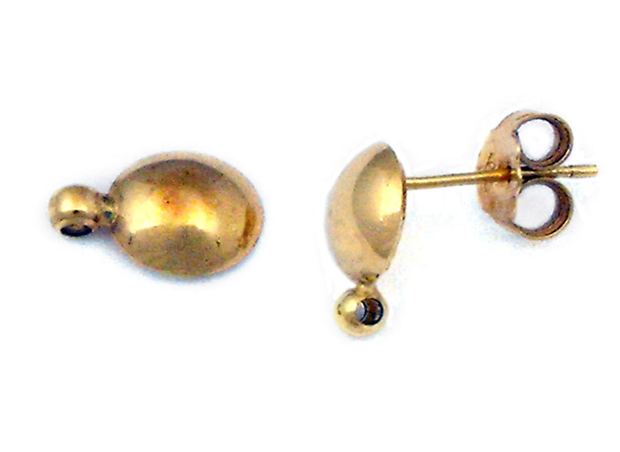 18k YG Ball Studs with o Ring.