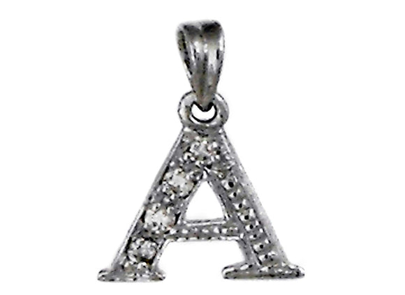 9k White Gold Diamond Block Letters - Available in every letter