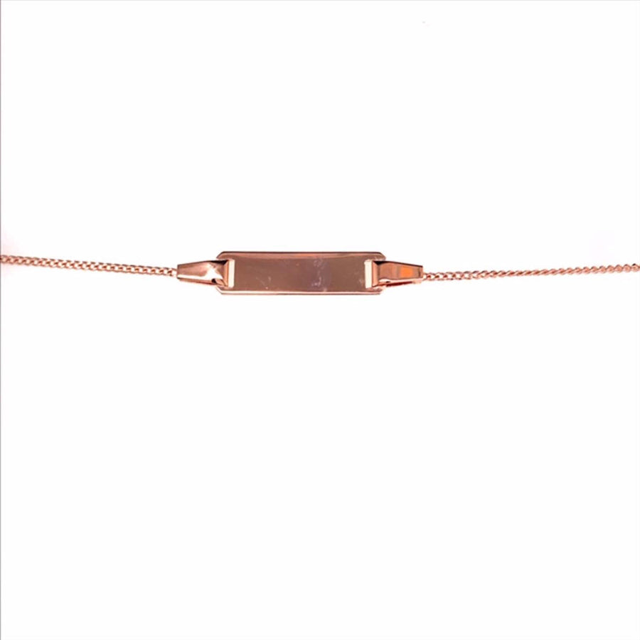 9k RG Italian Solid Curb ID Bracelet 1mm wide 16cm . O-Ring at 14cm Approx 1.35g