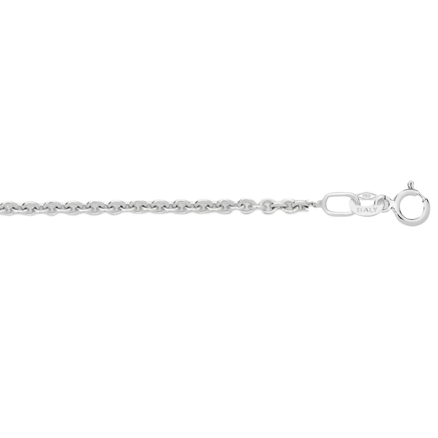 9k WG Italian Solid Oval Link Chain 1.3mm wide 45cm Approx 1.8g