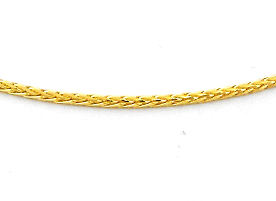 18k YG Italian Solid Magic Chain 1.0mm wide 50cm Adjustable with Ball Slider Approx 5.0g