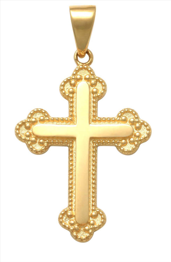 9k YG Orthodox Cross 25x14.5mm