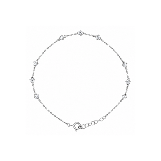 9k WG Pendant Oval Link Bracelet (19cm)