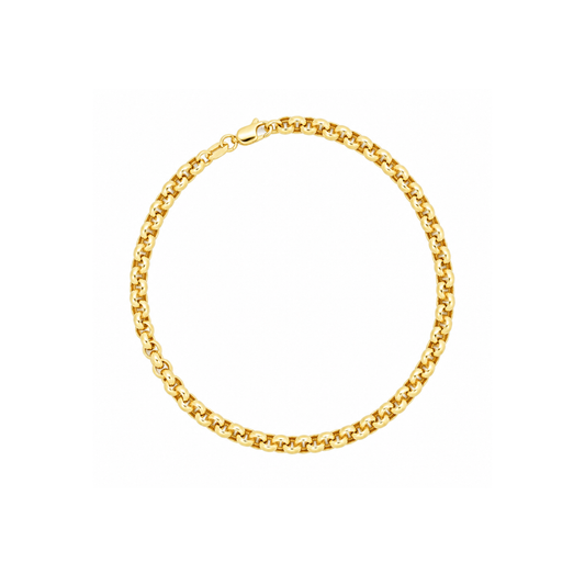 9k YG Hollow Belcher Bracelet 3.9mm wide19cm Approx 1.97g