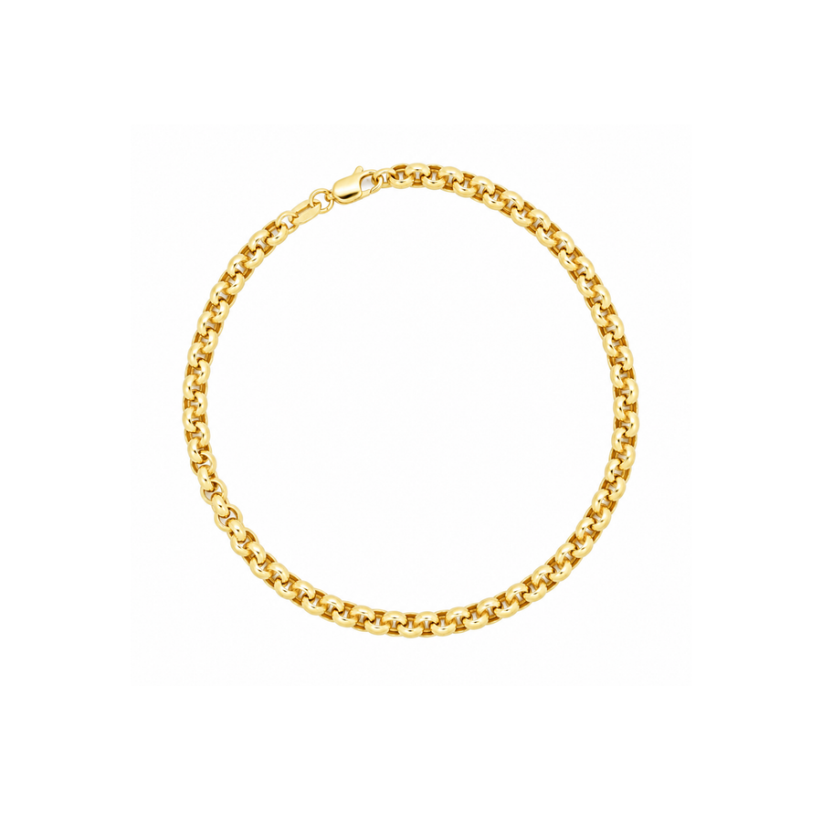 9k YG Hollow Belcher Bracelet 3.9mm wide19cm Approx 1.97g