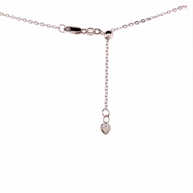 9k WG Italian Solid Oval Link Chain 1.3mm wide 50cm Adjustable Approx 2.35g
