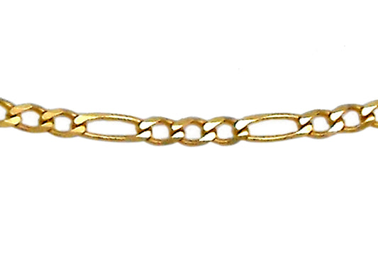 YG Italian 1x3 Figaro Chain 5.2mm wide (priced per gram)