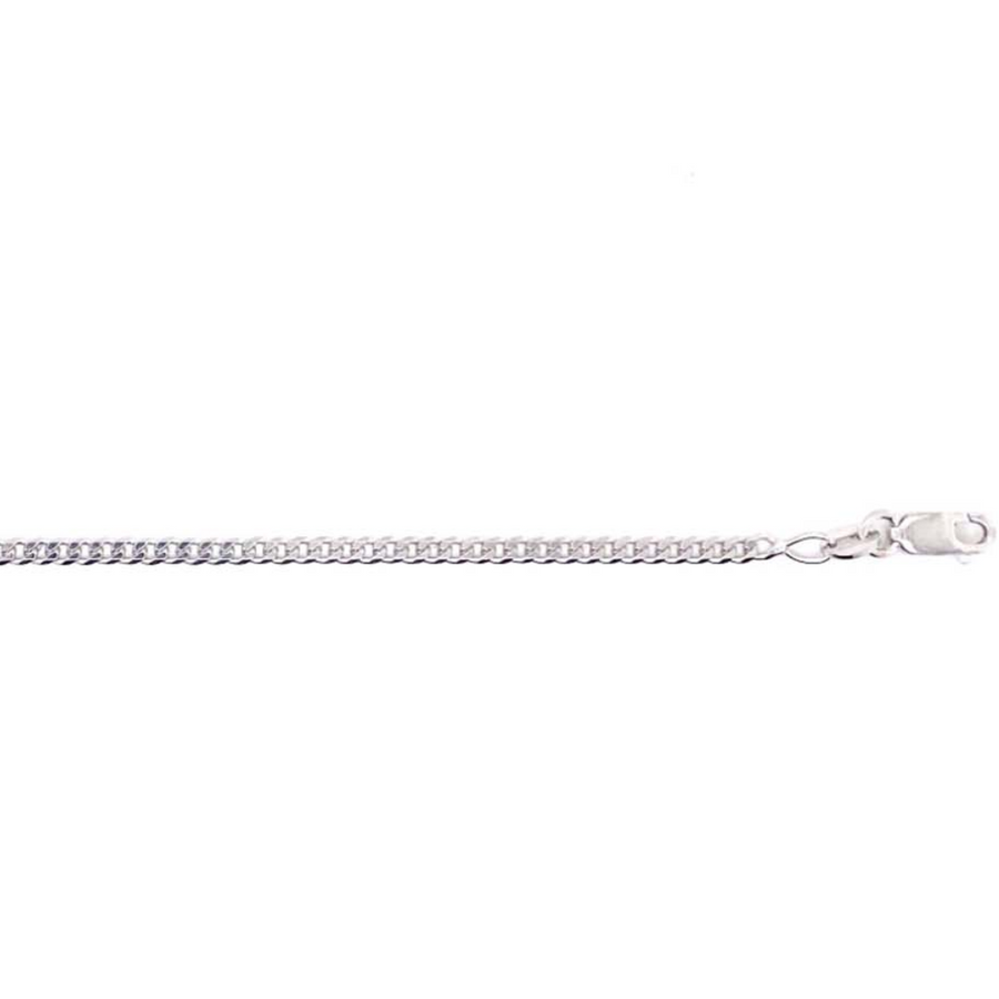 9k WG Italian Solid Flat Curb Chain 2.1mm wide 70cm . Approx 6.85g