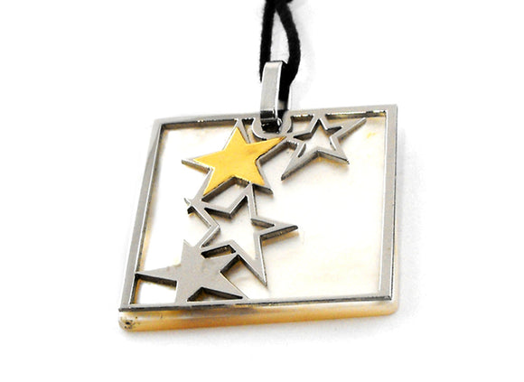 Stainless Steel & Mother of Pearl Star Pendant