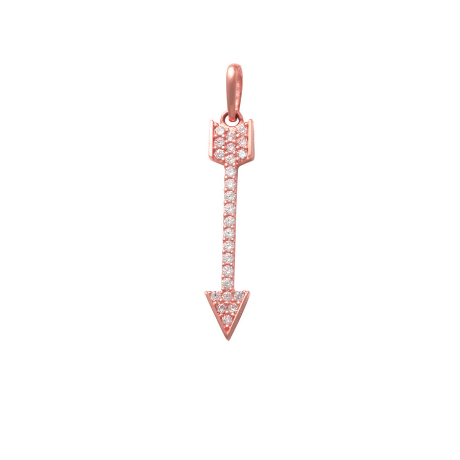 9k RG Arrow Pendant set with CZ's 21mm x 4mm