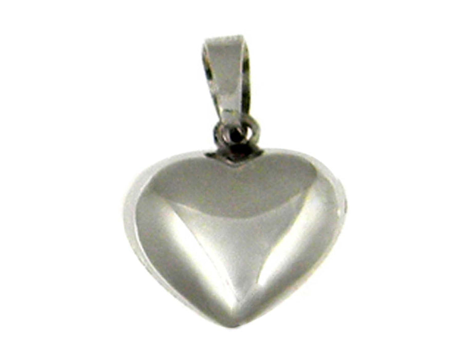 9k WG Hollow Heart Pendant . 12mm wide
