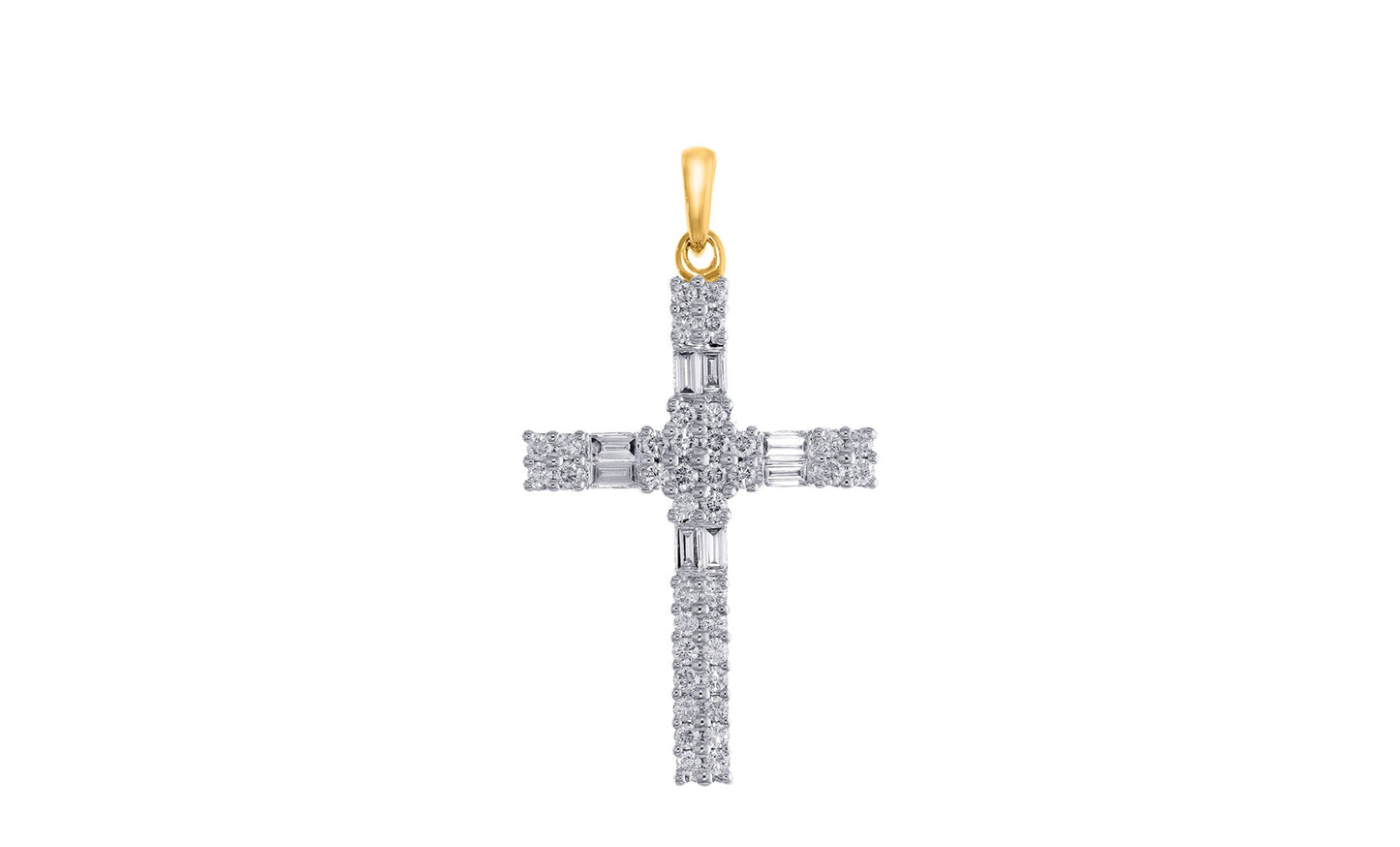 Diamond Cross Claw Set Baguette (23x17mm)