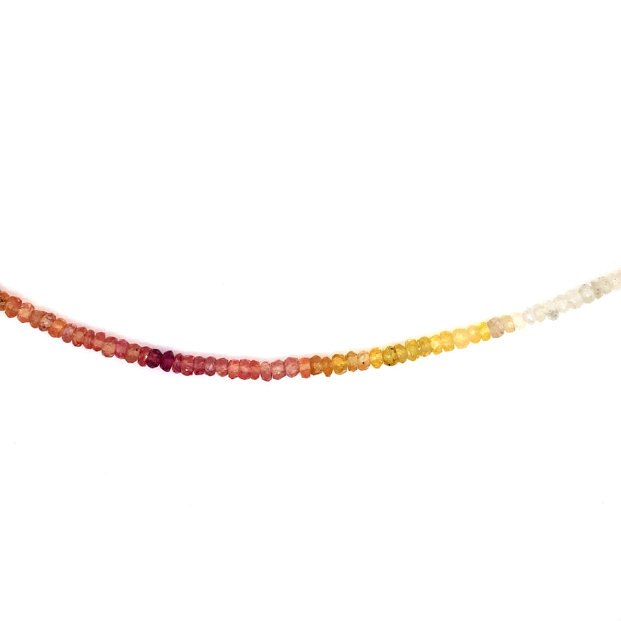 18k WG Yellow Sapphire Shaded Faceted Bead Chain 45cm (incl 2cm adjustable links) approx 36.8ct