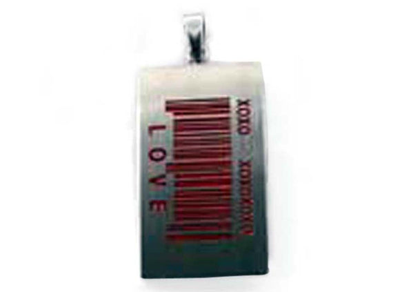 Stainless Steel LOVE Barcode Pendant